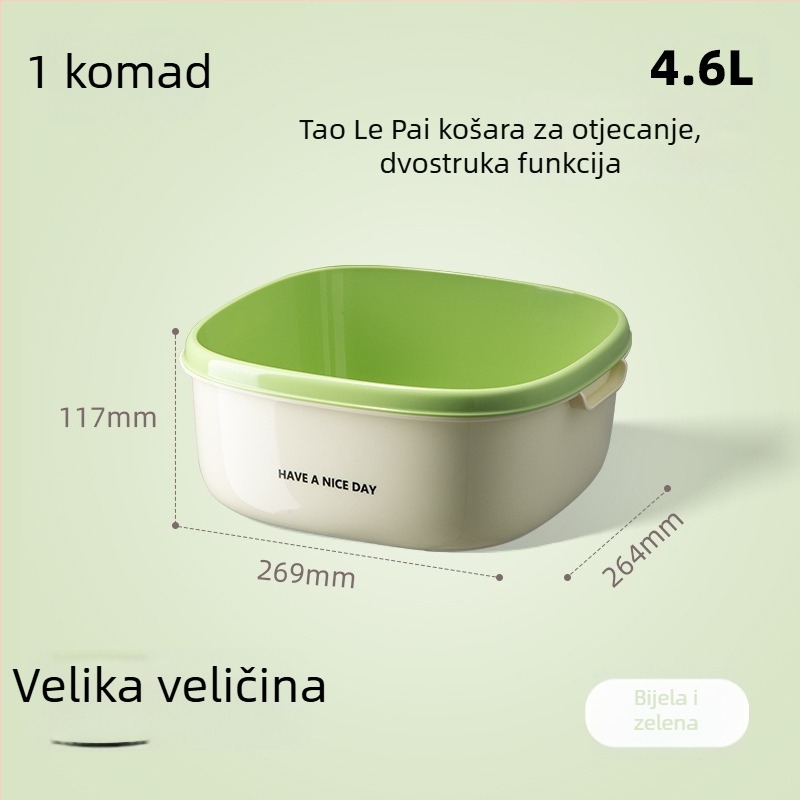 Dvostruki koš za odvod vode za voće i povrće, 2-u-1 košara za pranje