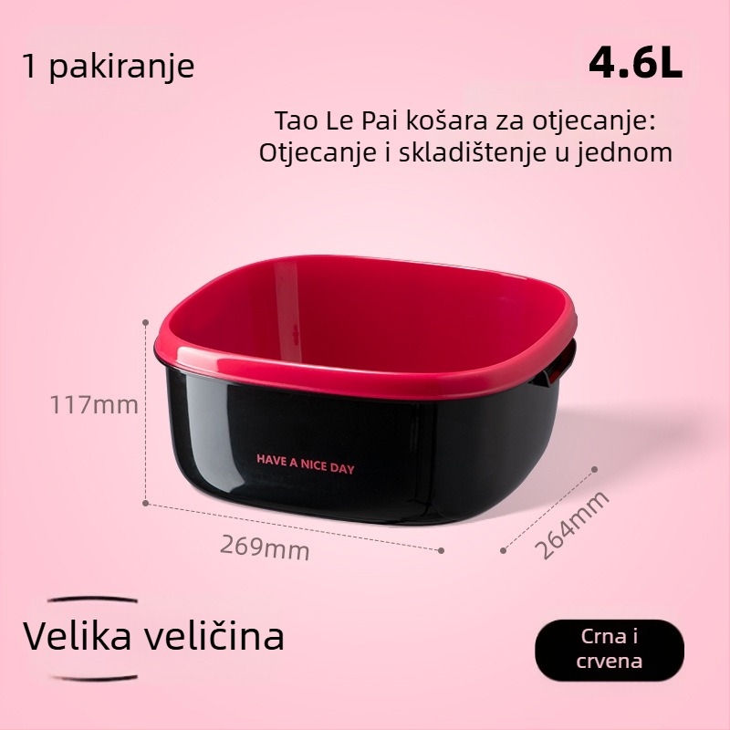 Dvostruki koš za odvod vode za voće i povrće, 2-u-1 košara za pranje