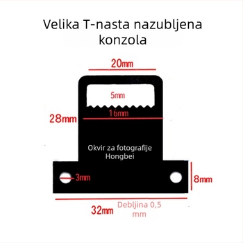 Crni T-oblik zupčasti kukice i L-oblik šarki za okvire za križno šivanje, pakiranje 200 komada