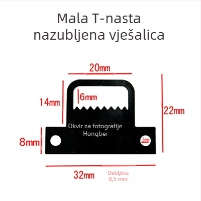Crni T-oblik zupčasti kukice i L-oblik šarki za okvire za križno šivanje, pakiranje 200 komada