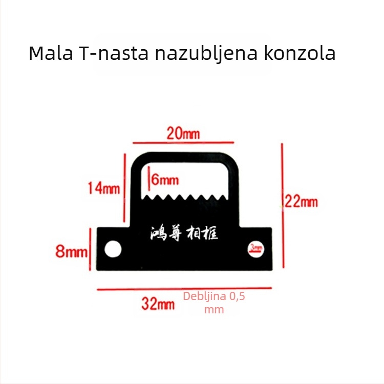 Crni T-oblik zupčasti kukice i L-oblik šarki za okvire za križno šivanje, pakiranje 200 komada
