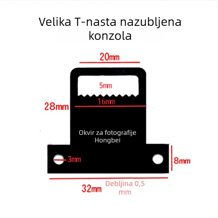 Crni T-oblik zupčasti kukice i L-oblik šarki za okvire za križno šivanje, pakiranje 200 komada