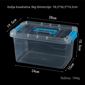Prozirna plastična kutija za skladištenje kućnu organizaciju igračaka, velika kapaciteta, prijenosna, poklopac sa zatvaranjem, otporna na vlagu i prašinu