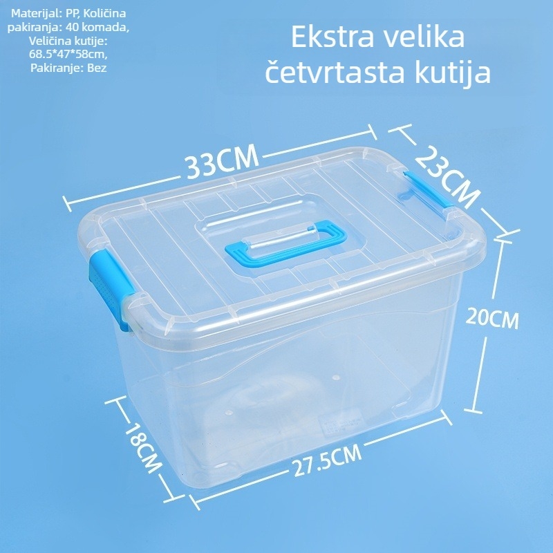 Prozirna kutija za pohranu s poklopcem, prijenosna PP plastična kutija za blokove, igračke i druge predmete