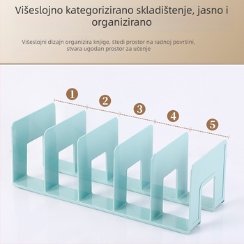 Stojak za knjige s pet kolona za stolno korištenje