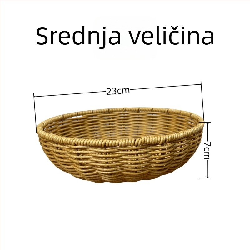 Okrugla košarica za odvod i skladištenje voća i povrća, košara za izlaganje, kreativni tanjur za užinu