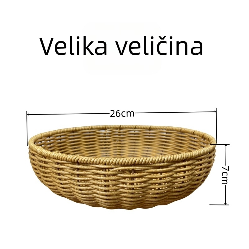 Okrugla košarica za odvod i skladištenje voća i povrća, košara za izlaganje, kreativni tanjur za užinu
