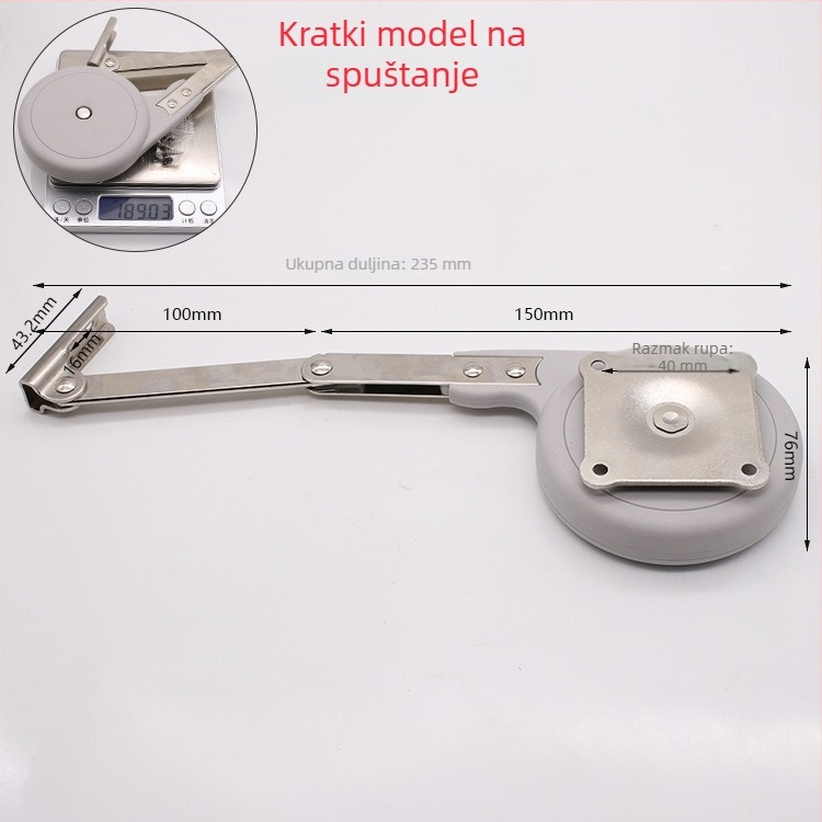Tatami hidraulični nosač za podizna vrata s tihim amortizerom za garderobu i sklopivi metalni pribor