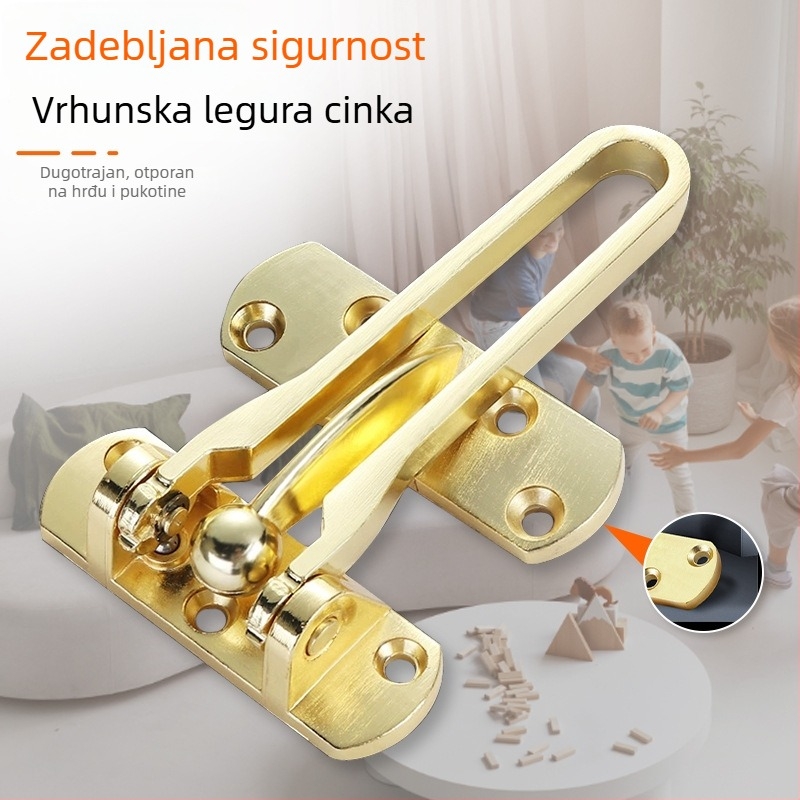 Kuka od legure protiv krađe za vrata, univerzalna prilagodba, elektroplatirani završetak