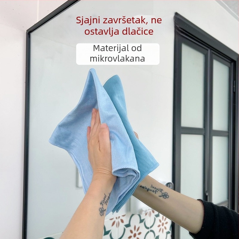 Kuhinjska mikrovlaknena krpa za staklo i površine, dvostruka upotreba – suho/vlažno, upija, bez vlakana, uzorak ribljih ljuski