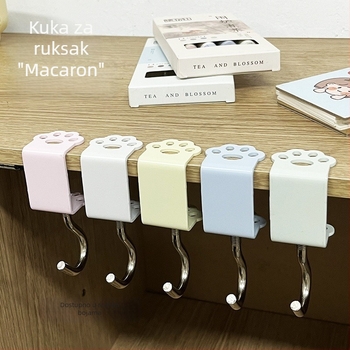 Kuka za torbu s makaron-mačjom šapom – bez bušenja, organizator za torbu i stol, sladak crtani lik, pokretan, nosivost 20–30 kg