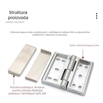 CL251 teški šarniri za vrata ormara, cinkova zlitina, elektroplatirani završetak, moderan minimalistički stil