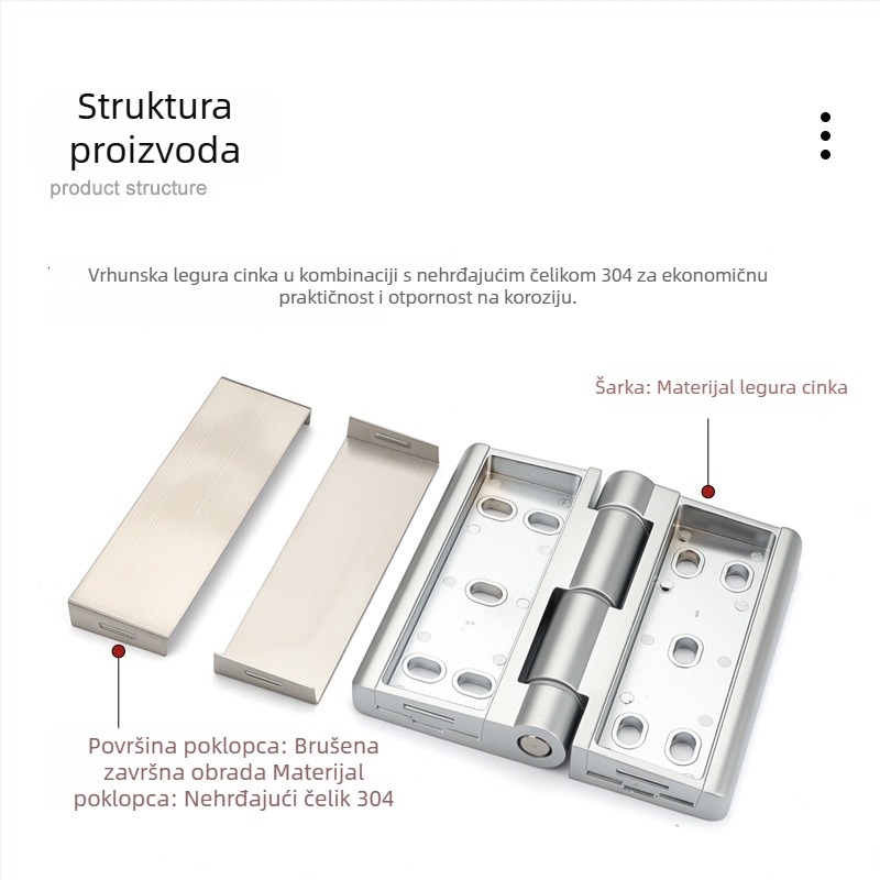 CL251 teški šarniri za vrata ormara, cinkova zlitina, elektroplatirani završetak, moderan minimalistički stil