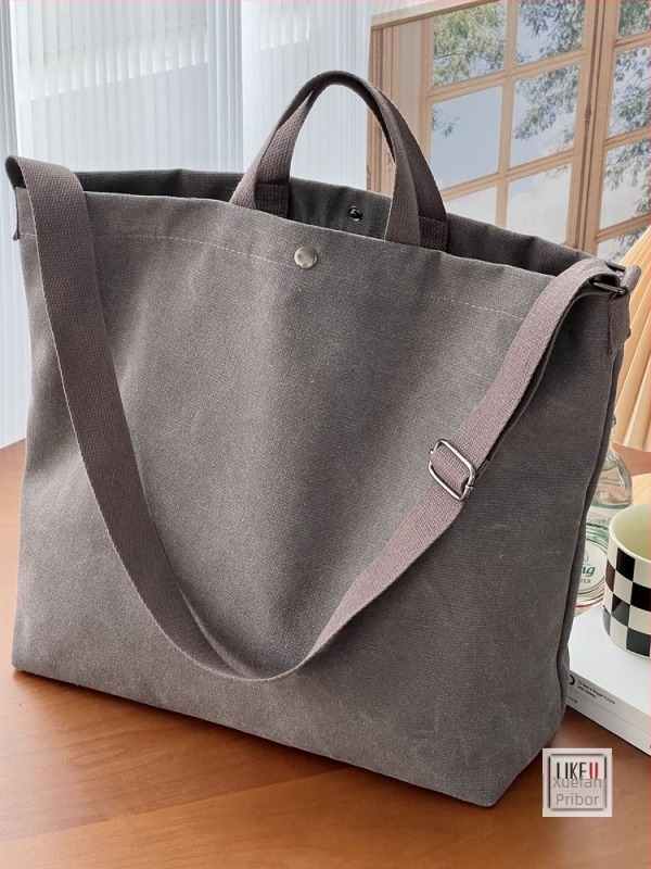 Torba tote od platna velike kapacitete, japanskog stila, debeli dizajn za svakodnevnu upotrebu, može se nositi preko ramena ili kao crossbody za studente