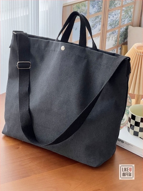 Torba tote od platna velike kapacitete, japanskog stila, debeli dizajn za svakodnevnu upotrebu, može se nositi preko ramena ili kao crossbody za studente