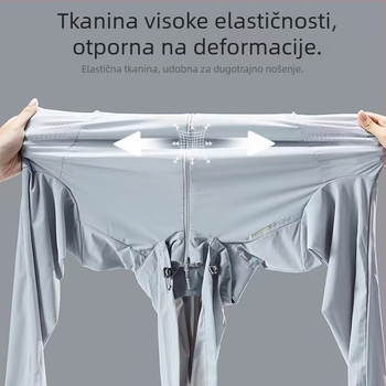 Unisex odjeća za sunčevu zaštitu s patentnim zatvaračem, lagani ljetni kardigan od Ice Silk, UV50+, prozračni, s odvojivom kapuljačom