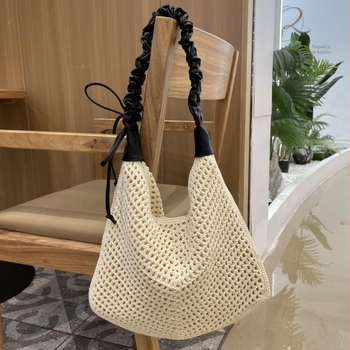 Ženska plažna torba od pletenog materijala u korejskom stilu, 2026 novi model, velika kapaciteta, torba za ramena