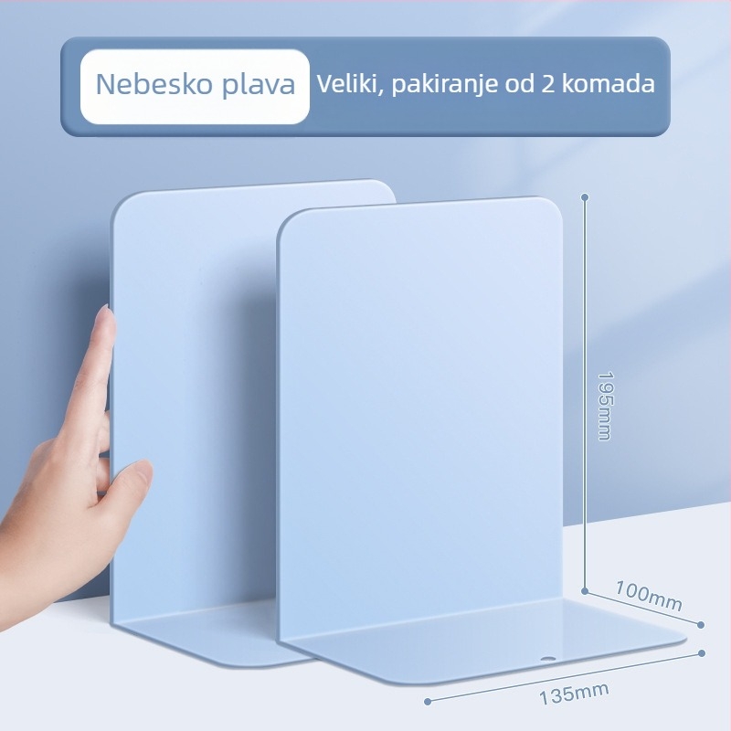L-oblik metalni držač za knjige — veliki stolni organizator za pohranu knjiga