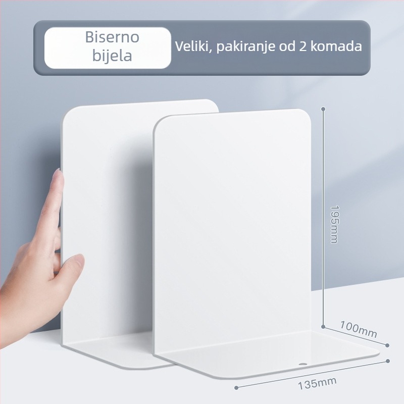 L-oblik metalni držač za knjige — veliki stolni organizator za pohranu knjiga