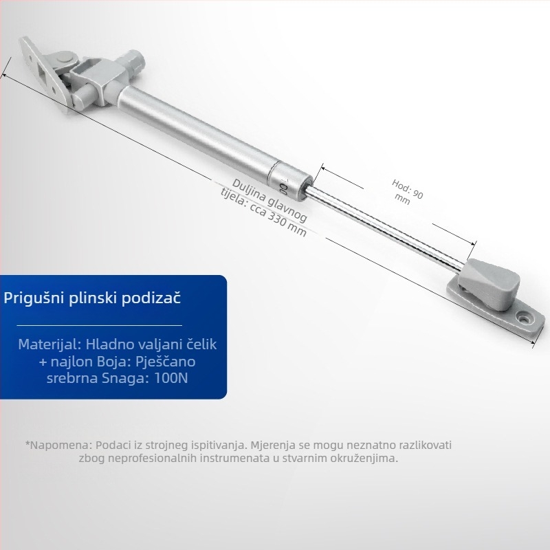 Pneumatsko-hidraulički mehanizam za ormariće s podesivim zaustavljačem i tlumičem, model HXL-07