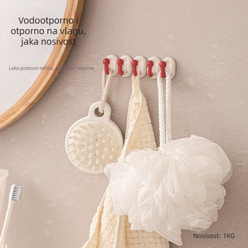 Mini kuka za kupaonicu na zid s držačem za nakit i kukama za ručnike i odjeću, zidni ljepilni nosač, moderan minimalistički dizajn
