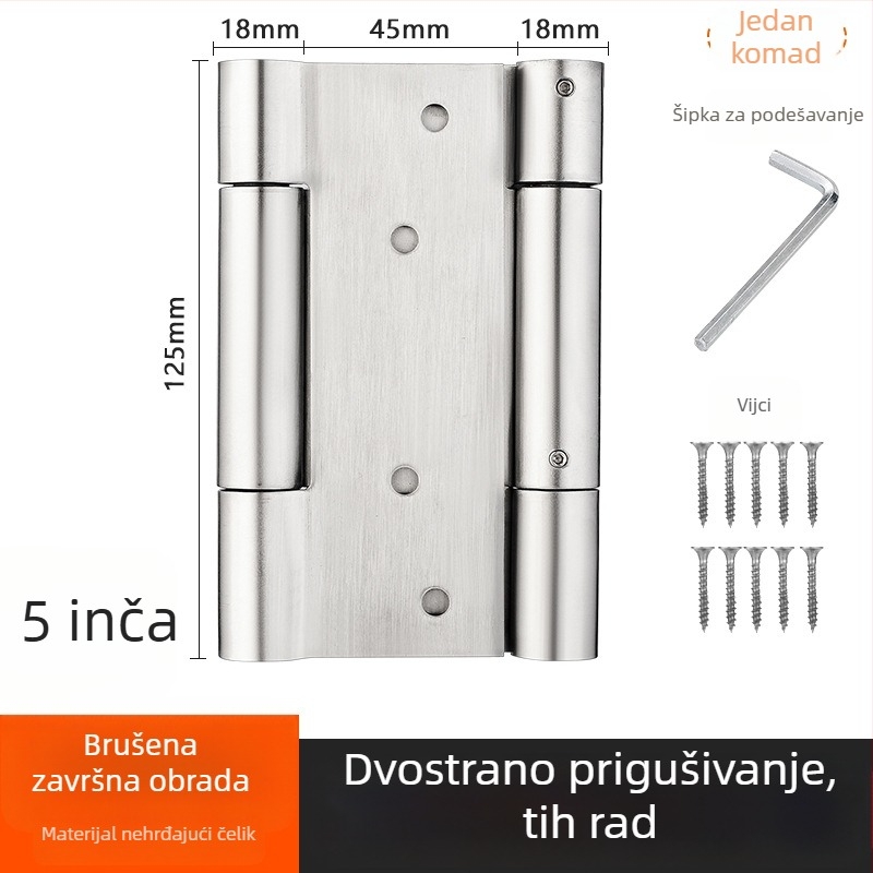 Nerđajući čelični dvostrani automatski zatvarač vrata s tlomom za vrata koja se otvaraju u oba smjera