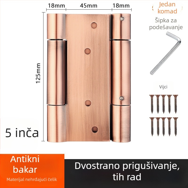 Nerđajući čelični dvostrani automatski zatvarač vrata s tlomom za vrata koja se otvaraju u oba smjera