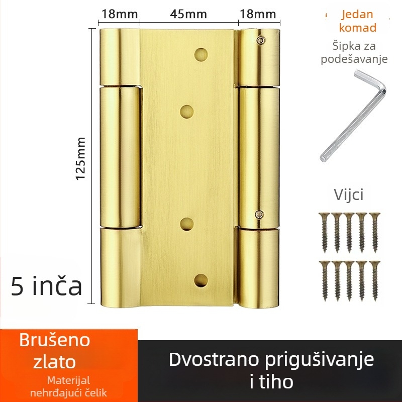 Nerđajući čelični dvostrani automatski zatvarač vrata s tlomom za vrata koja se otvaraju u oba smjera