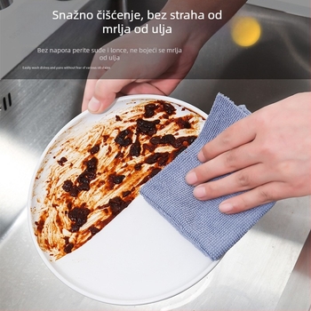Kuhinjska krpa za suđe od mikrovlakana, debela, periva, dvostruka namjena – mokro/suvo, s izvučnim mehanizmom
