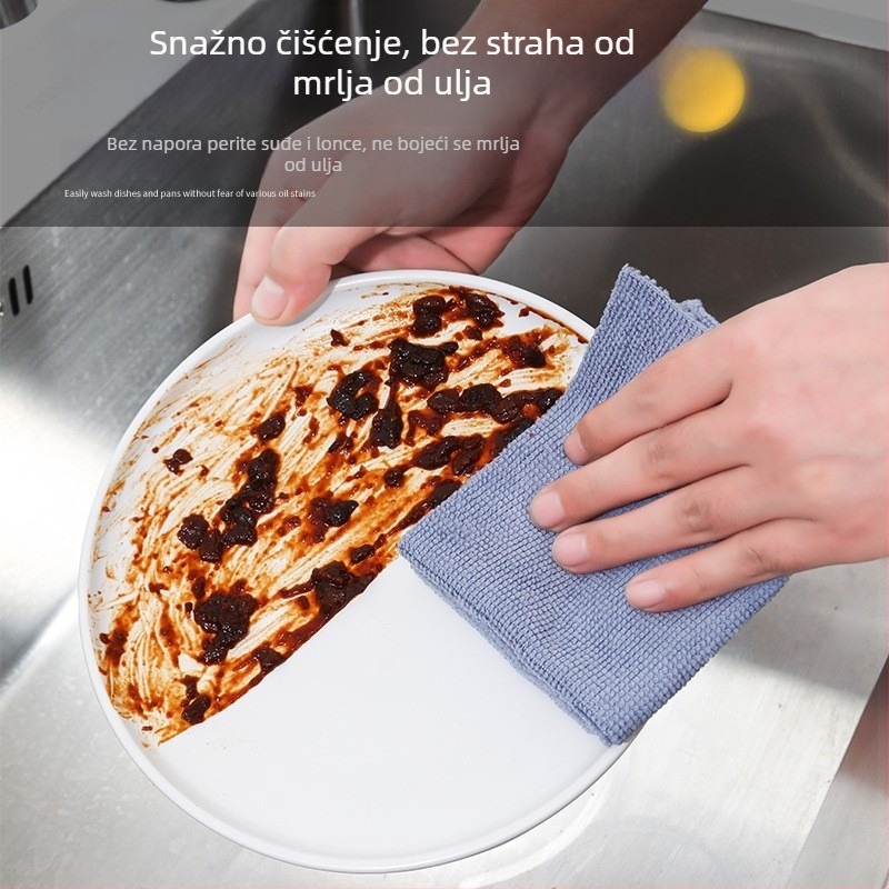 Kuhinjska krpa za suđe od mikrovlakana, debela, periva, dvostruka namjena – mokro/suvo, s izvučnim mehanizmom