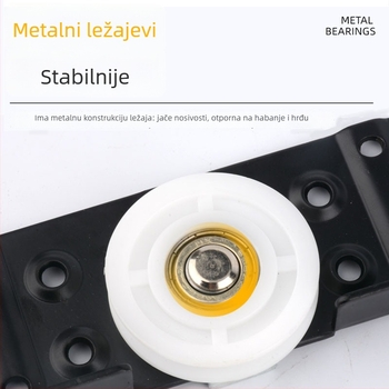 Teški tiši kolut za klizna vrata ormara, dvostruki red vodilica – metalni hardver