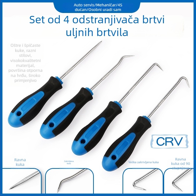 Mini kuka za popravak automobila: uklanjanje brtvila ulja, O-prsten, izvlačivač mrežice prozora i odvijač
