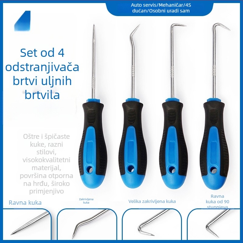 Mini kuka za popravak automobila: uklanjanje brtvila ulja, O-prsten, izvlačivač mrežice prozora i odvijač