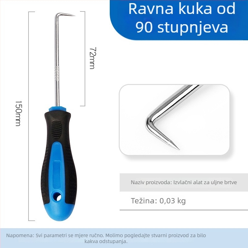Mini kuka za popravak automobila: uklanjanje brtvila ulja, O-prsten, izvlačivač mrežice prozora i odvijač