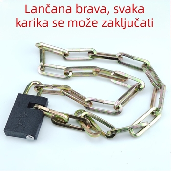 Stari tip željezni lančani lokot za bicikle, tricikle, vrata i ograde