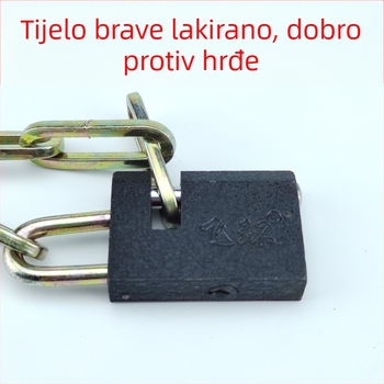 Stari tip željezni lančani lokot za bicikle, tricikle, vrata i ograde