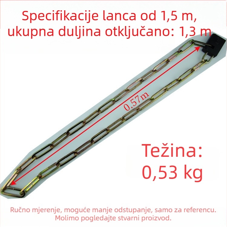 Stari tip željezni lančani lokot za bicikle, tricikle, vrata i ograde