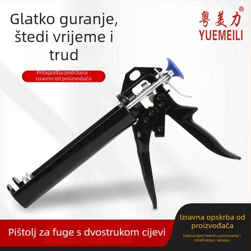 Dvostruki pištolj za fugiranje pločica – metalni, štedi snagu pri postavljanju i dekoriranju