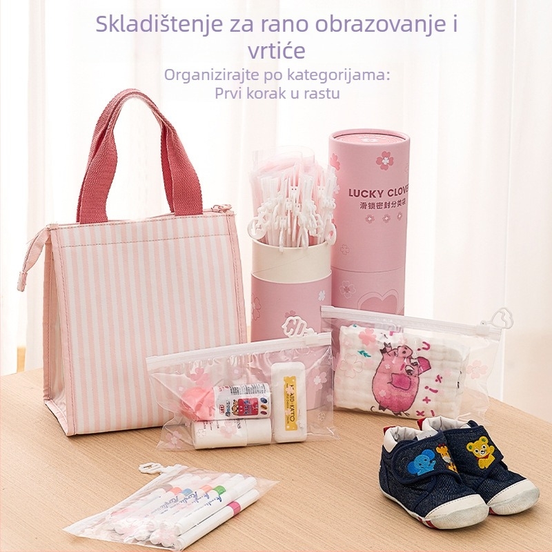 Prozirne vrećice za odlaganje odjeće s prstenom za povlačenje – višestruka namjena za putovanja, slatki crtani stil