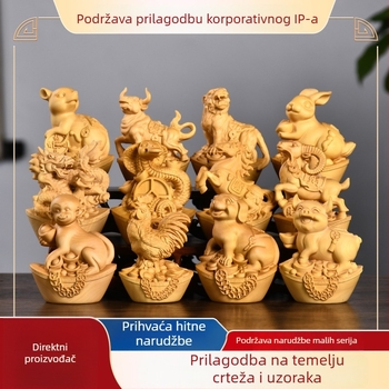Drvene figure od bukova drveta – Dvanaest znakova zodijaka za kućnu dekoraciju