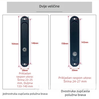 Zaključavanje za prozor s dijamantnom mrežom, skrivenom ručkom i ključem za unutarnje otvaranje prozora