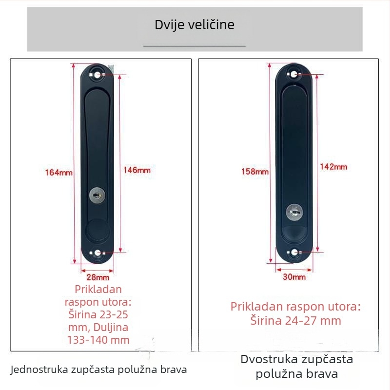 Zaključavanje za prozor s dijamantnom mrežom, skrivenom ručkom i ključem za unutarnje otvaranje prozora