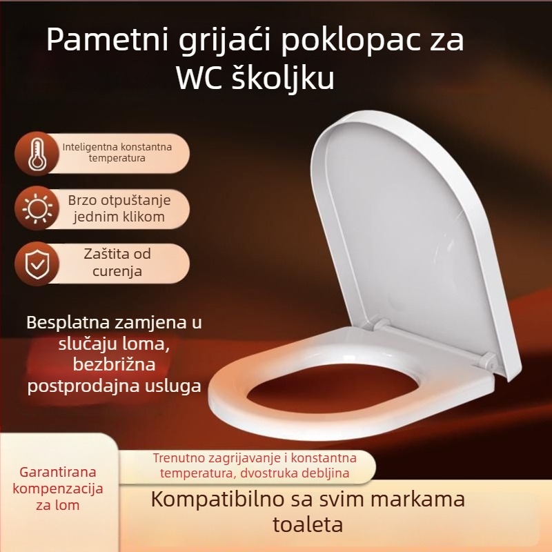 Odubao grijano WC-šalice, univerzalno električno pametno WC-šalice s U-oblikovanim prstenom