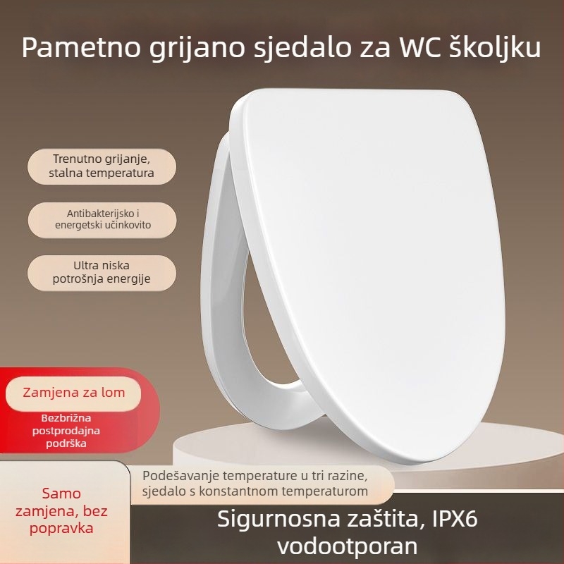 Odubao grijano WC-šalice, univerzalno električno pametno WC-šalice s U-oblikovanim prstenom