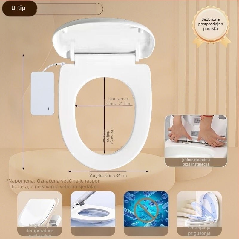 Odubao grijano WC-šalice, univerzalno električno pametno WC-šalice s U-oblikovanim prstenom