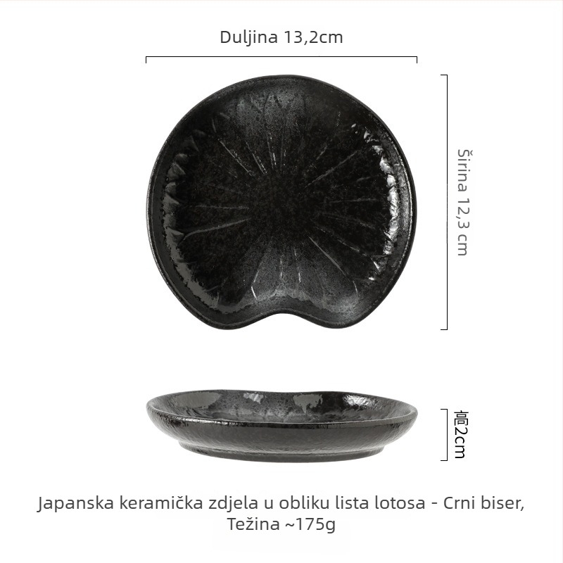 Porcelanski tanjur s listom lotosa, 5 inča, mali tanjur za sushi i desert, vintage stil posuđa