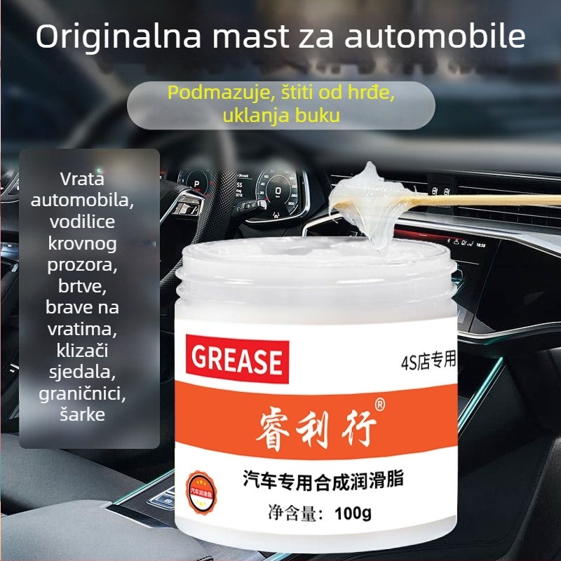 Mazivo za održavanje automobila za mehaničke šarke i vodilice, smanjuje zastoja i buku; bijelo ulje za vrata i krovni prozor, uz četkicu
