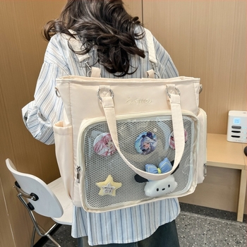 Ženski gradski ruksak za svakodnevne potrebe i školu, japanski stil, tri načina nošenja: ruksak, torba preko ramena, crossbody torba.