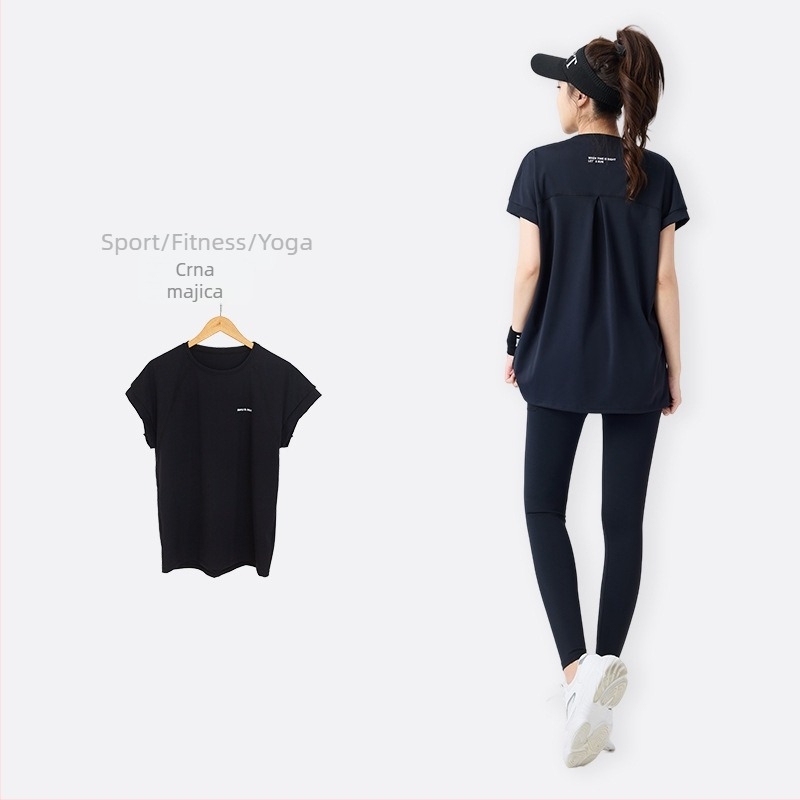 Novi ženski joga set u plus veličini, slobodan kroj, ljeto, na otvorenom, osvježavajući, prozračan, brzo suši za trčanje