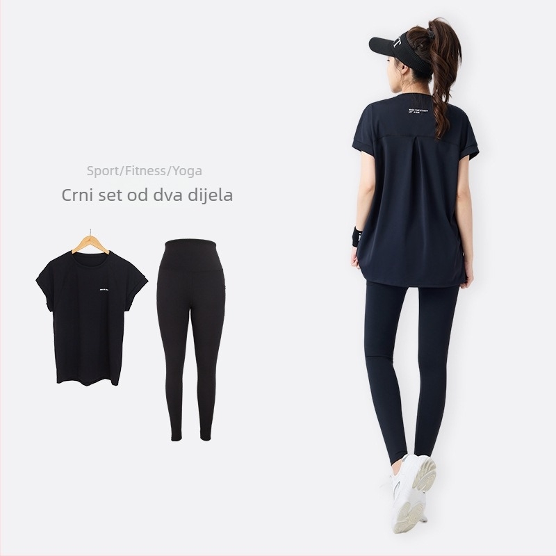 Novi ženski joga set u plus veličini, slobodan kroj, ljeto, na otvorenom, osvježavajući, prozračan, brzo suši za trčanje